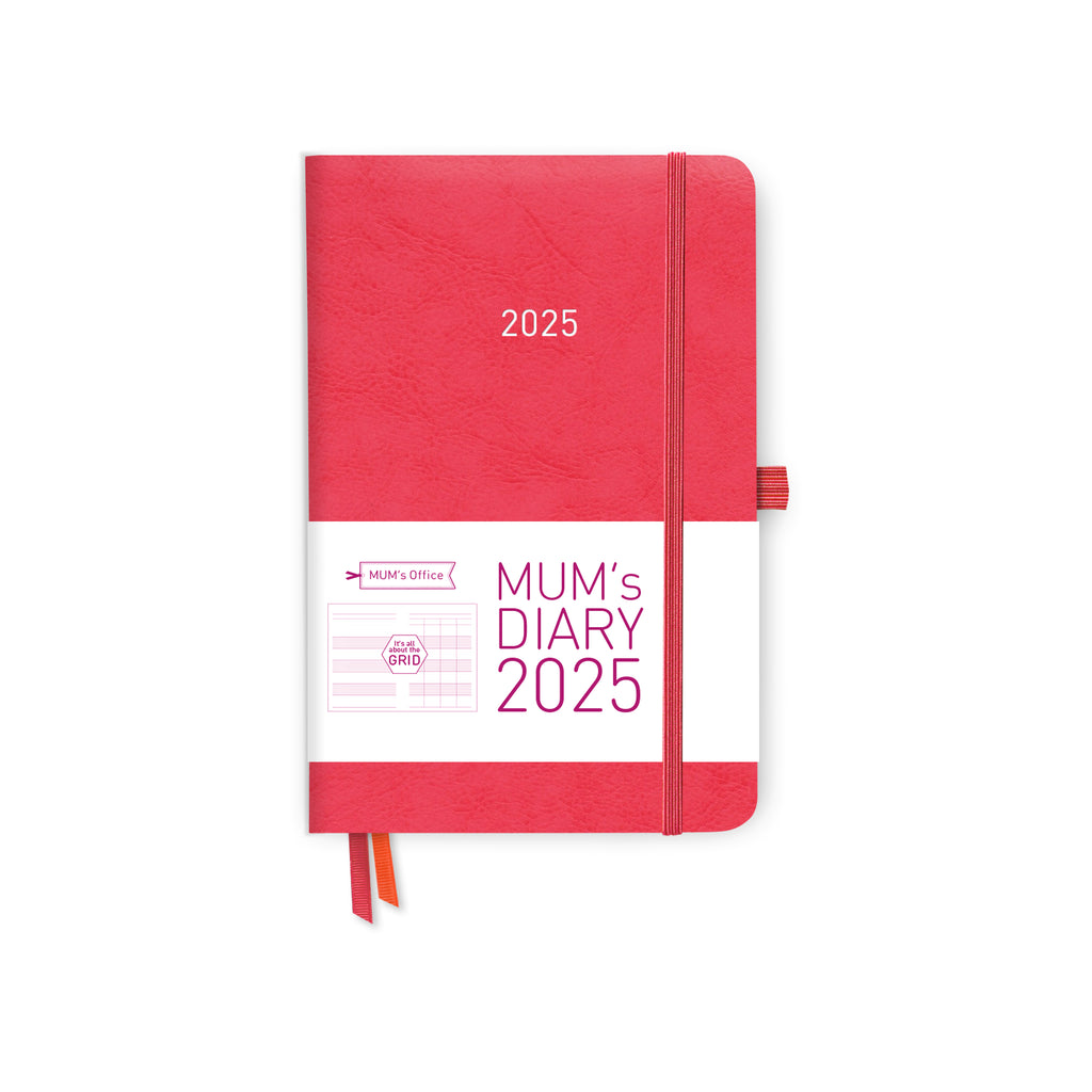 MUM's Diary 2025: Coral with Pink print